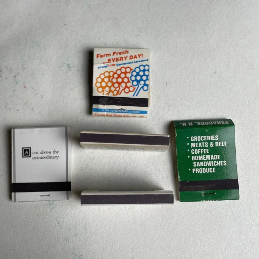 Vintage Matchbooks Lot of 5‎ Williamsburg Inn Cumberland Farms Hometowne Markets